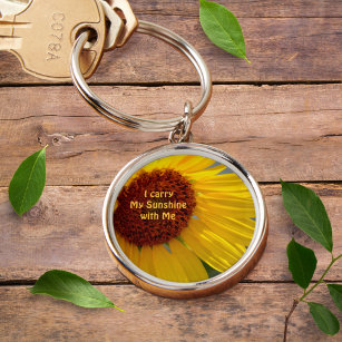 Sunflower I Carry My Sunshine with Me Keychain