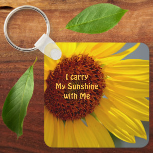 Sunflower I Carry My Sunshine with Me Personalized Keychain