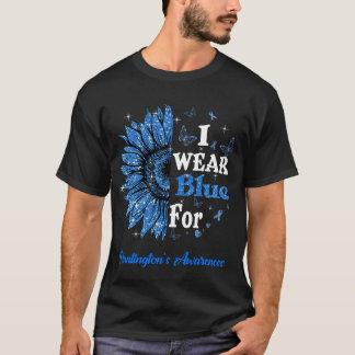 Sunflower I Wear Blue For Huntington's Disease T-Shirt