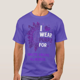 Sunflower I Wear Purple Ribbon Domestic Violence A T-Shirt