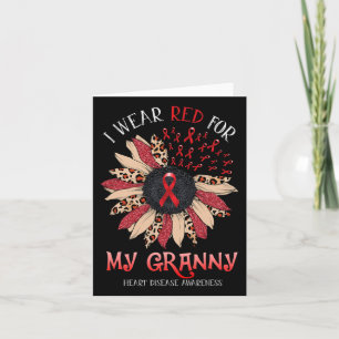 Sunflower I Wear Red Ribbon Granny Heart Disease A Card