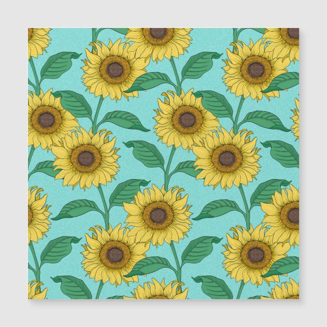 Sunflower Illustration Fashion Repeat Pattern (Front)