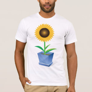 Sunflower In A Pot Mens T-Shirt