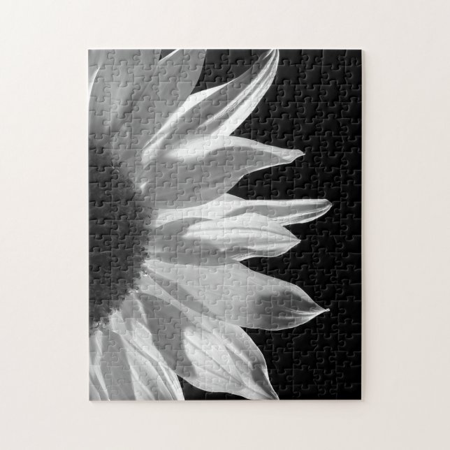 Sunflower in Black & White Jigsaw Puzzle (Vertical)