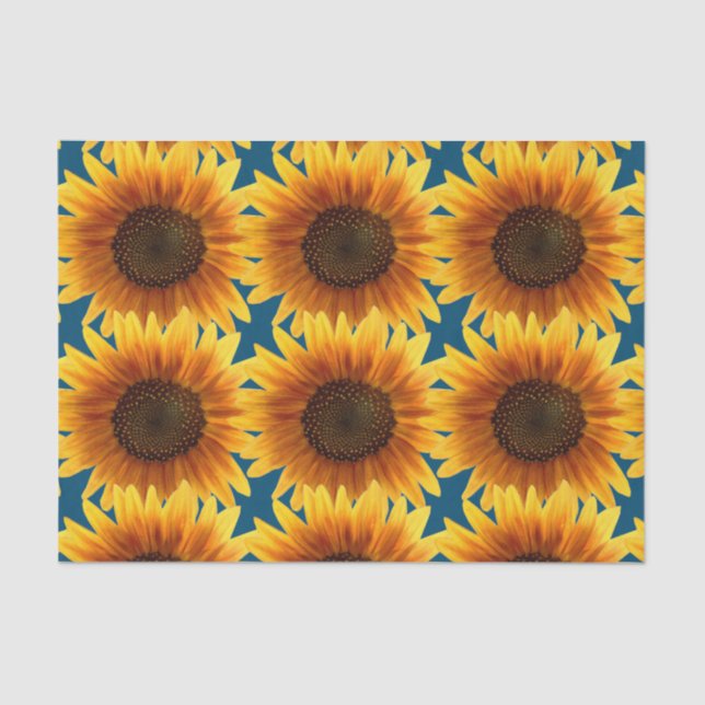 SUNFLOWER IN BLUE Tissue Paper (Front)