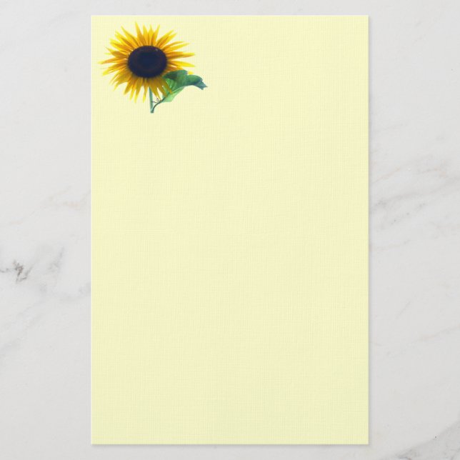 Sunflower In Full Bloom Stationery (Front)