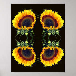 Sunflower In Sunshine Abstract Flower Art  Poster