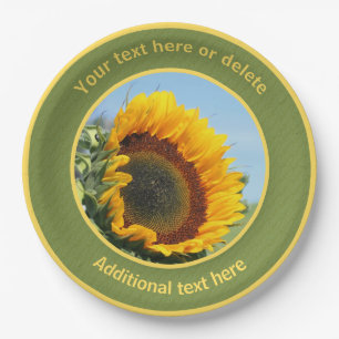 Sunflower In Sunshine Personalized Party Paper Plate