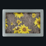Sunflower in the Rocky Mountain Rectangular Belt Buckle<br><div class="desc">Sunflower in the Rocky Mountain National Park. Photo taken by artist Sandy Closs  sunflower "wild flowers", wildflowers , wildflowers, ,  sunflowers, autumn,  fall,  yellow, grass,  mustard,  country, garden,  seasonal,  cornflowers,  cornflower</div>