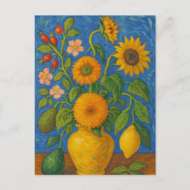 Sunflower in vase Postcard (Front)