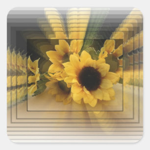 Sunflower Infinity Square Sticker