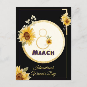sunflower international Women's Day 2025 March 8  Invitation Postcard