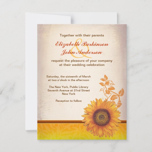 sunflower invitation (Front)