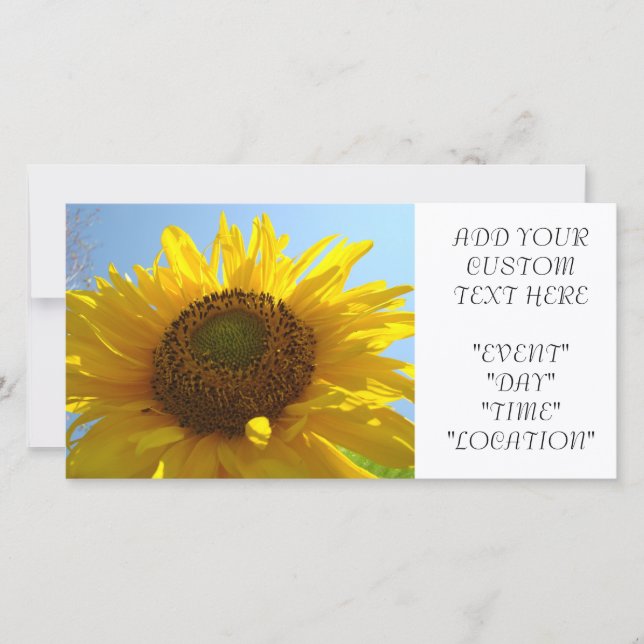 SUNFLOWER Invitation Cards Party Invitations Event (Front)