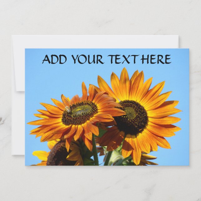 SUNFLOWER Invitation Cartes Invitation Partie Invi (Devant)