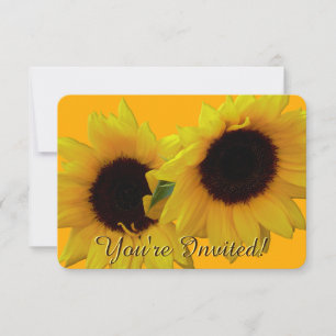 Sunflower Invitation Personalize Flower RSVP Card