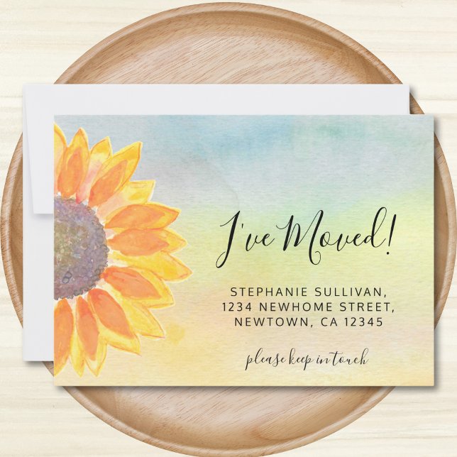  Sunflower I've Moved Colourful Moving Announcemen Announcement (Creator Uploaded)