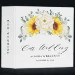 Sunflower Ivory Peony Floral Eucalyptus Wedding    Binder<br><div class="desc">Elegant modern floral midsummer wedding photo album binder features a bouquet of watercolor sunflower hydrangea & peonies in shades of rich yellow, ivory, with lush green botanical leaves and eucalyptus. Please find more matching designs and variations from my "blissweddingpaperie" store. And feel free to contact me for further customization or...</div>