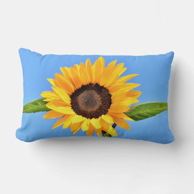 Sunflower Jaune Ciel bleu Coussin (Recto)