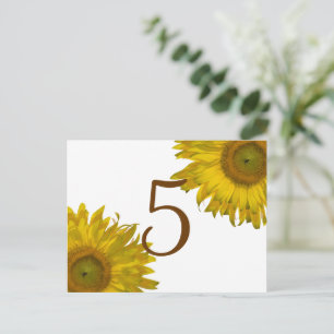 Sunflower jaune Numéro de table
