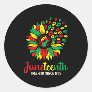 Sunflower Juneteenth Freedom - June 19th 1865 Afro Classic Round Sticker