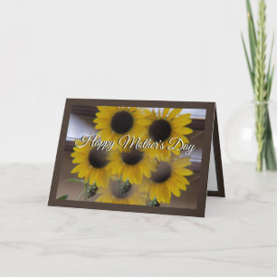 Sunflower Kaleidoscope Brown Mothers Day Card