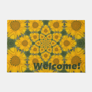 Sunflower Kaleidoscope Doormat