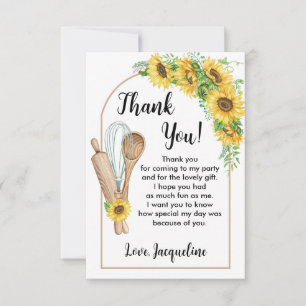 Sunflower Kitchen Thank You Card boho cooking