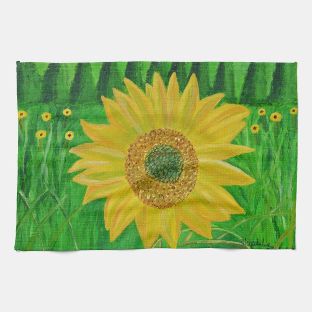 Sunflower kitchen towel  (Horizontal)