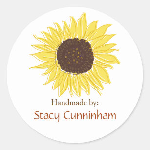 Sunflower Labels for Handmade items