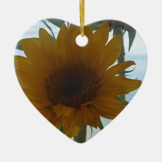 Sunflower lake view ceramic ornament