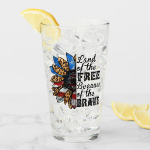 Sunflower Land of the Free Because of the Brave Glass