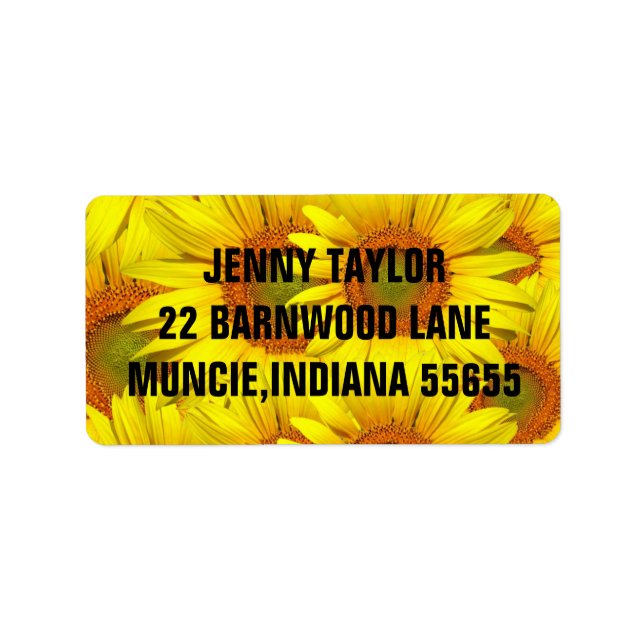 SUNFLOWER LARGE custom Return Address Labels (Front)