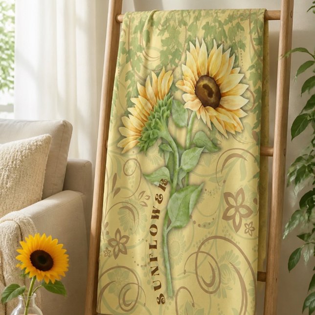 Sunflower Large Fleece Blanket (Creator Uploaded)
