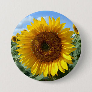 Sunflower Large Round Badge 3 Inch Round Button