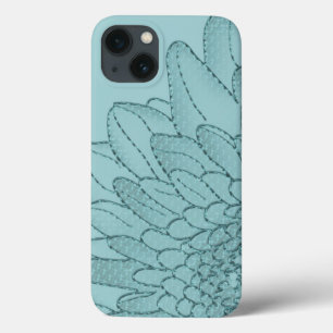 Sunflower Large Teal Graphic Flower iPhone 13 Case