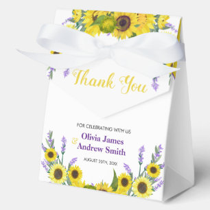 Sunflower & Lavender Vintage Floral Wedding Favor Box