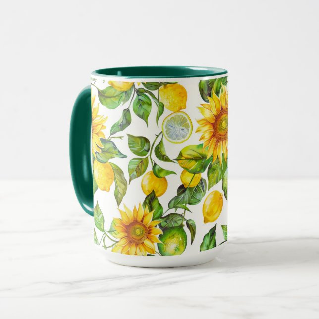 Sunflower & Lemon  Mug (Front Left)
