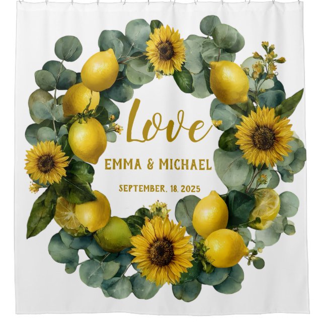 Sunflower Lemon Wreath Love Design (Front)