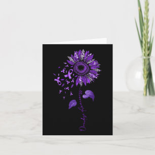 Sunflower Leopard Overdose Awareness Purple Ribbon Card