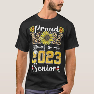 Sunflower Leopard Proud Mom Of a 2023 Senior Grad T-Shirt