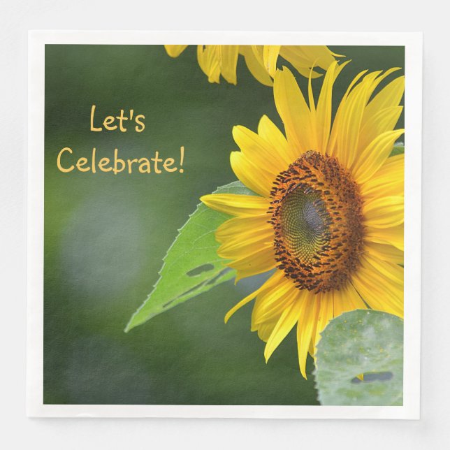 Sunflower Let's Celebrate Napkin (Front)