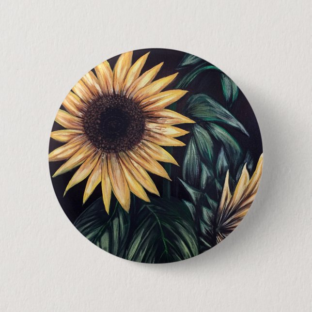Sunflower Life 2 Inch Round Button (Front)