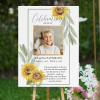 Sunflower Life Celebration Photo Welcome Funeral