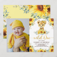 Sunflower Lion Cub Wild One 1st Birthday Photo