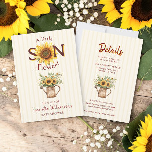 Sunflower "Little "SON"-Flower" Baby Shower  Invitation