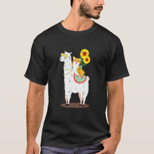 Sunflower Llama Corgi Corgi T-Shirt