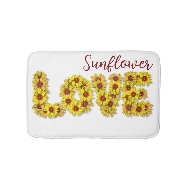 Sunflower Love Bath Mat (Front)