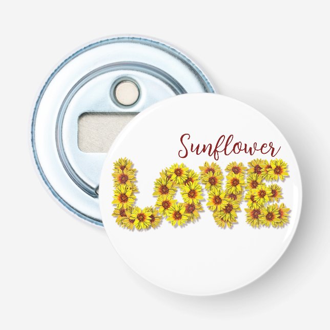 Sunflower Love Bottle Opener (Front)