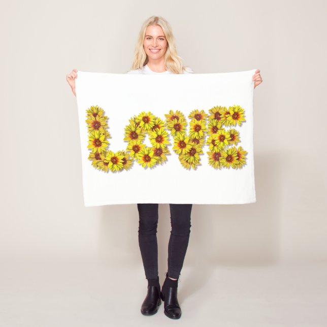 Sunflower Love Fleece Blanket (In Situ)